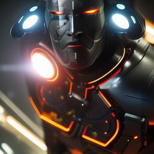 Cybernetic Deus Ex Machina Character Portrait