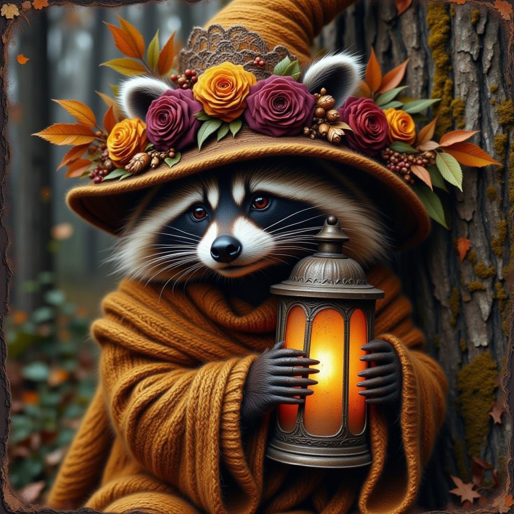 Halloween raccoon
