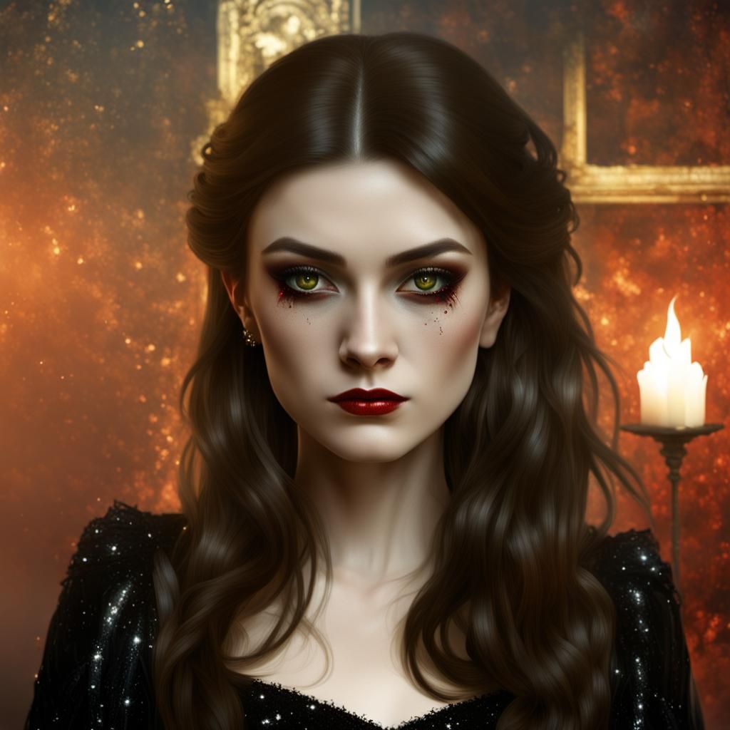 Glamorous Vampire Masquerade Ball in Digital Art