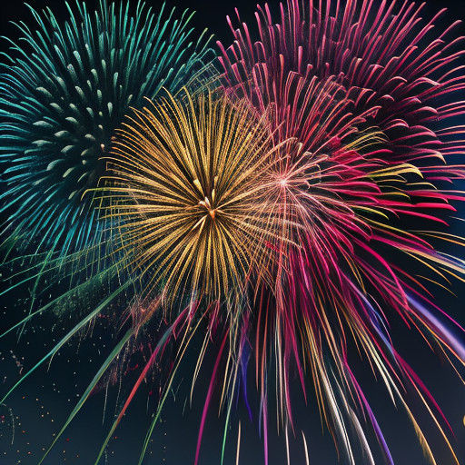 Psychedelic Fireworks Explode in Vibrant Colors