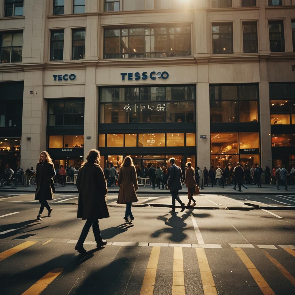 Tesco Store in Union Square: Cinematic Film Still