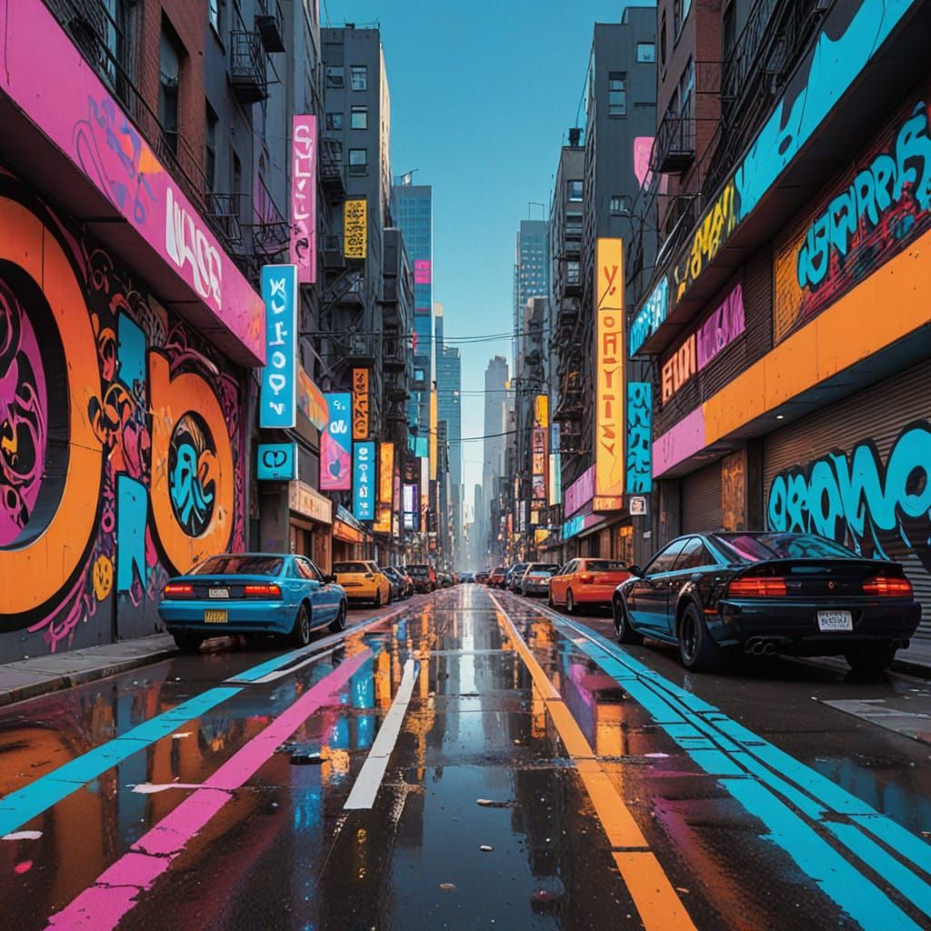 Surreal Futuristic Vortex in Neon Hues and Swirling Patterns