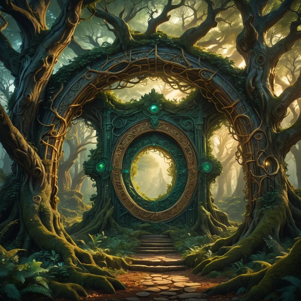 Mystical Forest Portal in Fantasy Concept Art