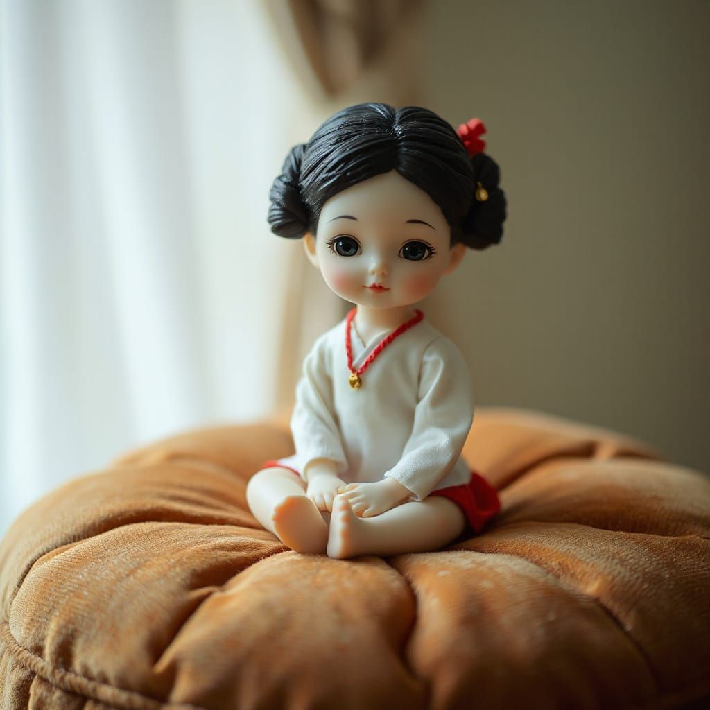 Ethereal Japanese Doll in Soft Focus