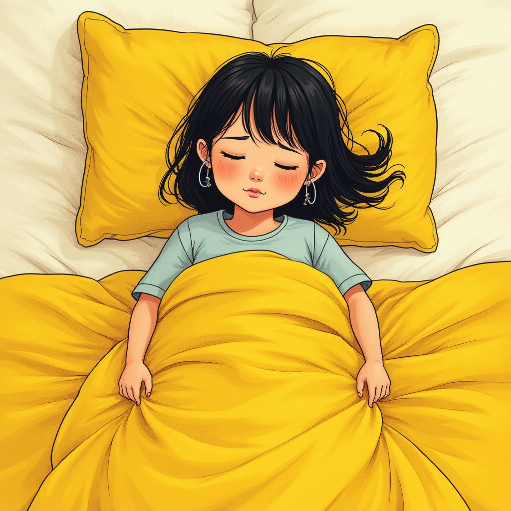 Girl on Bed in Loish Style Illustration