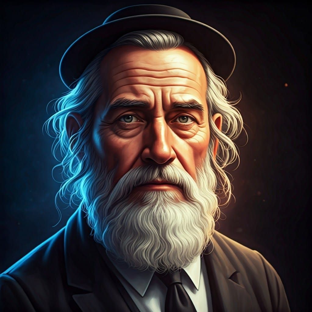 Happy Hasidic Jews on Ancient Steam Train