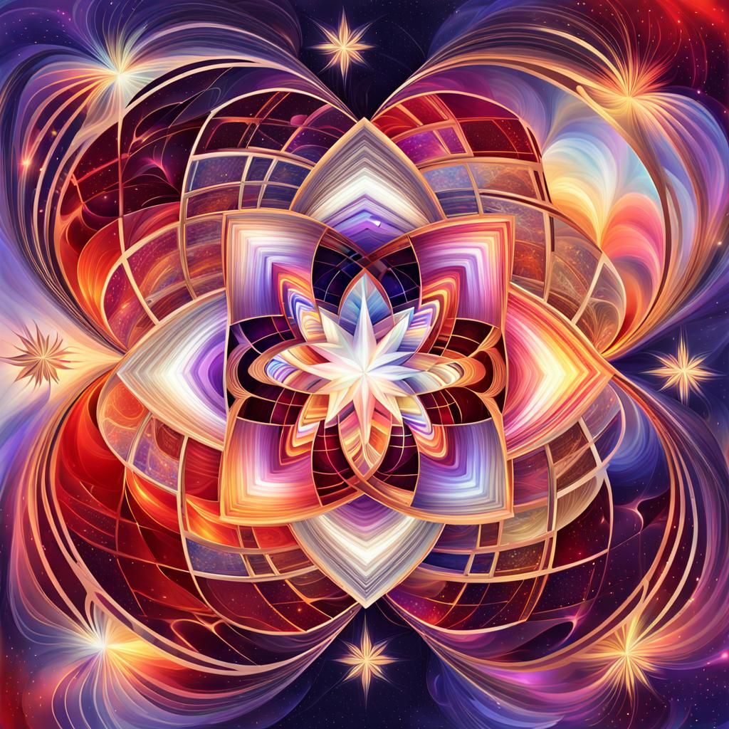 Iridescent Star in Galactic Creation: Abstract Art