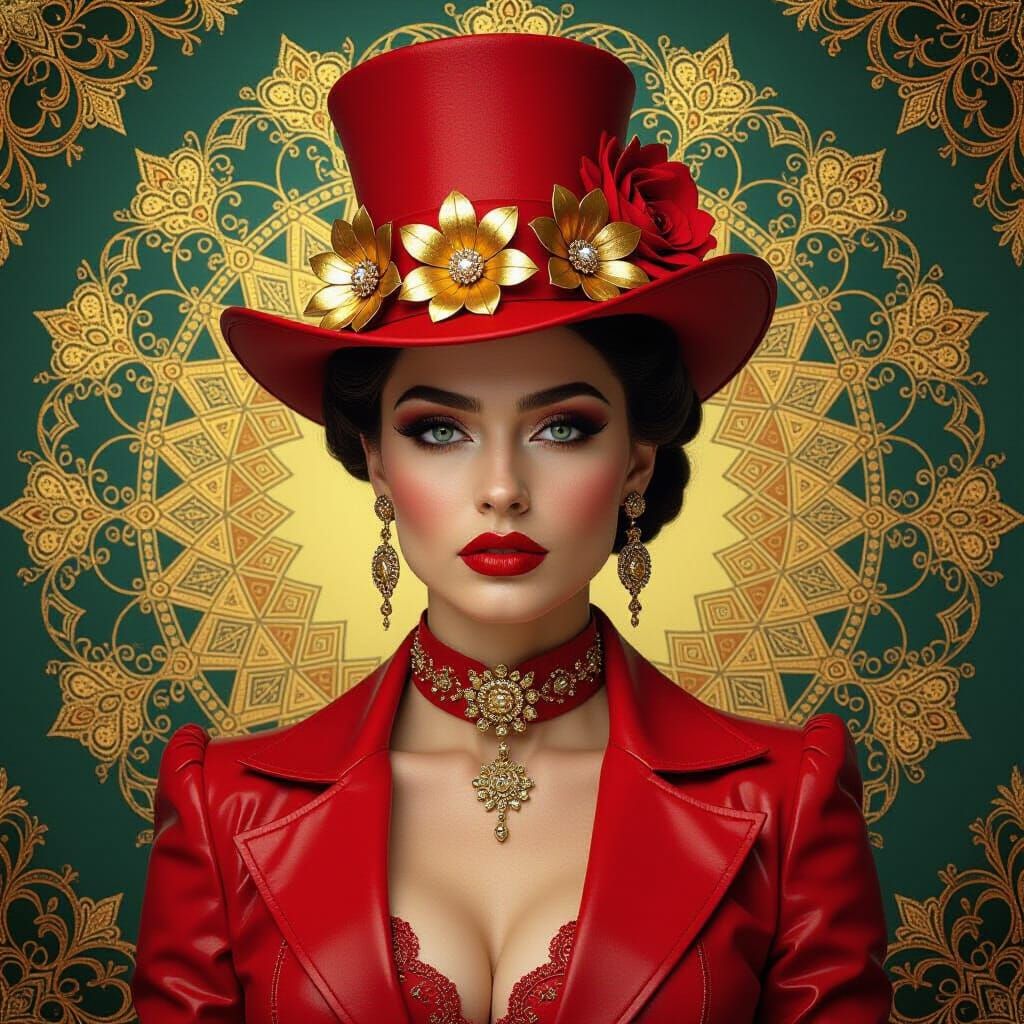 Post-impressionist acrylic painting, avant-garde fashion, dr...