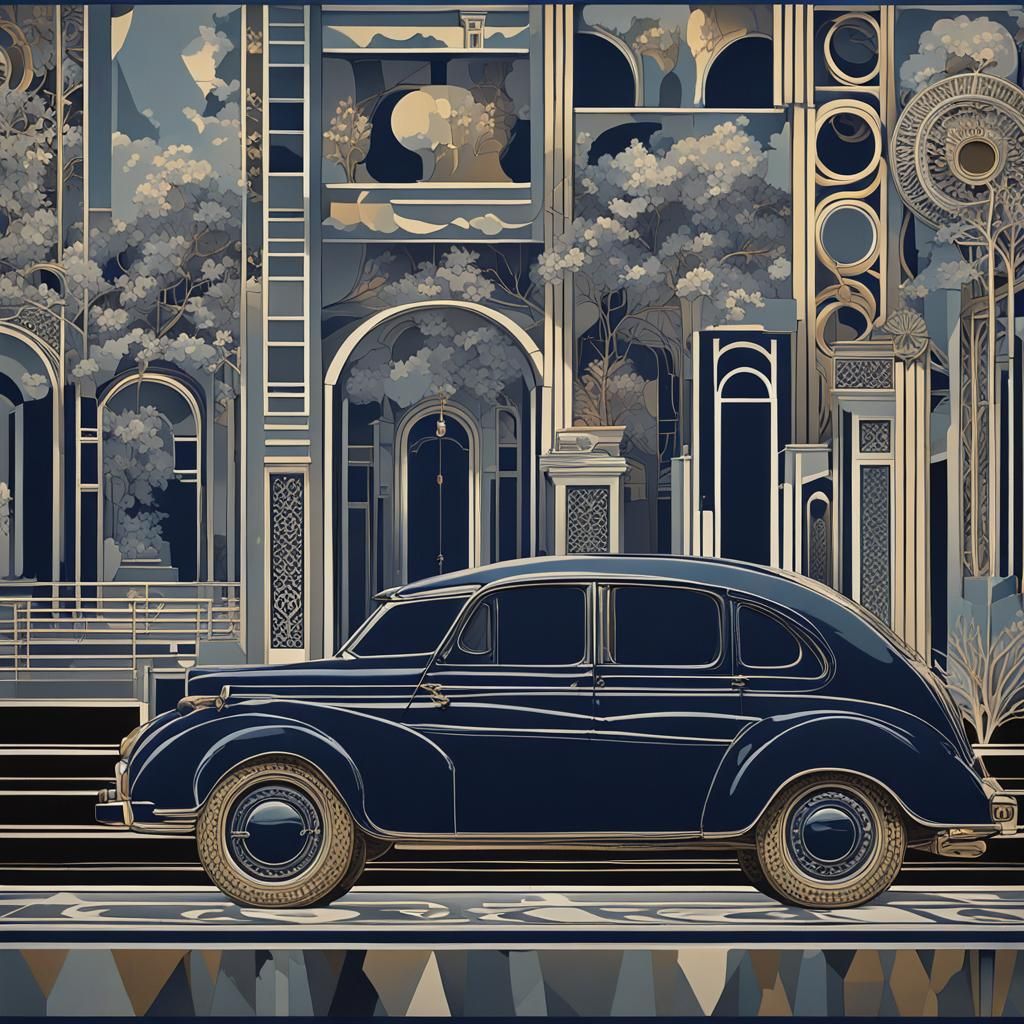Bauhaus Car in Art Deco Rococo Style