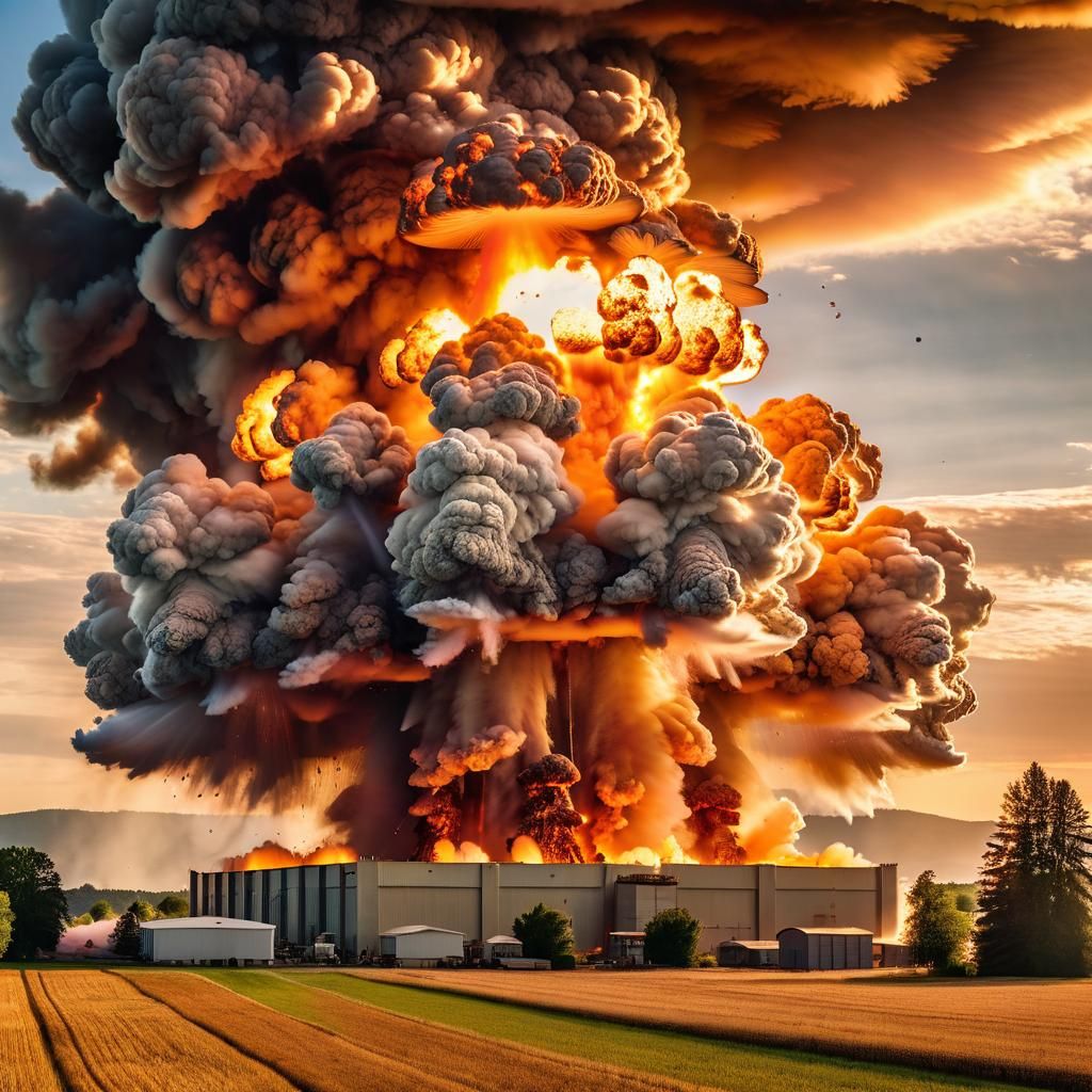 Explosion Photography: Ammunition Depot Mushroom Cloud