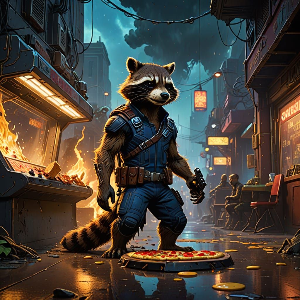 Comic Book Style Guardians of the Galaxy Rocket Raccoon and ...