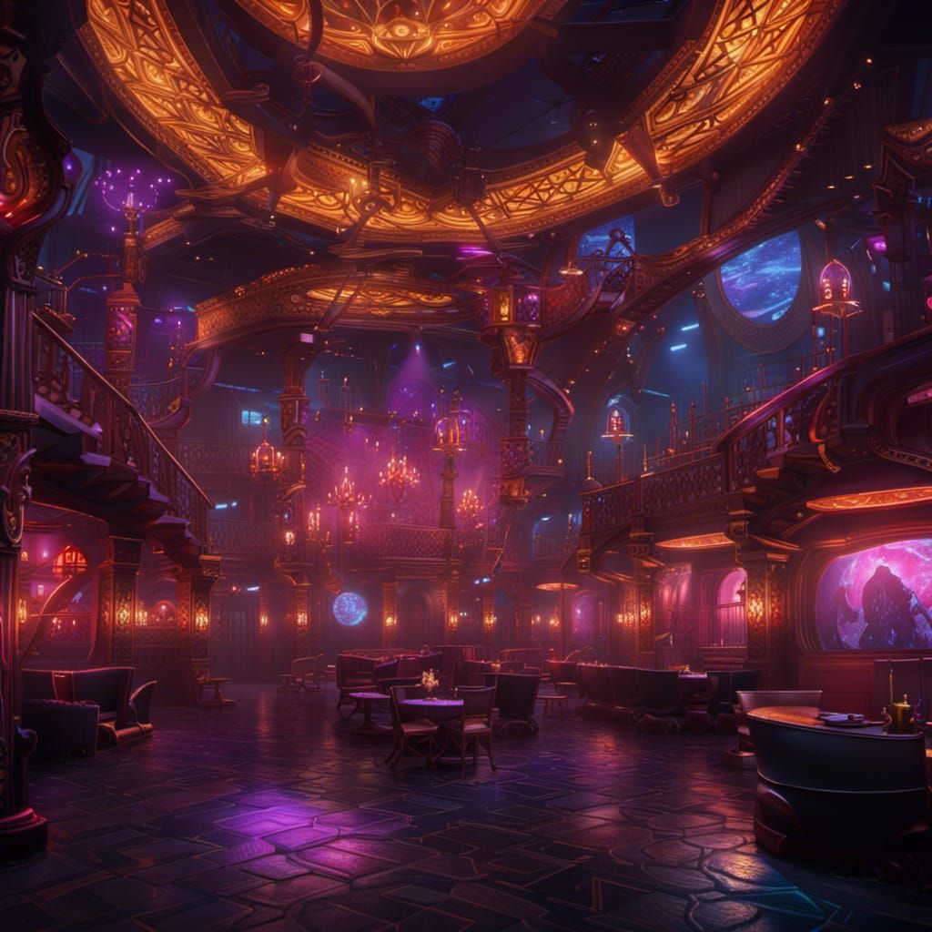 World of Darkness Nightclub in Detailed Matte Painting