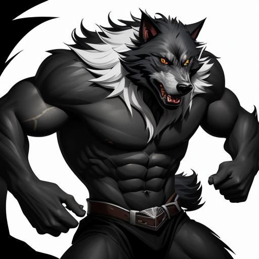 Werewolf Transformation: A dynamic image of a werewolf mid-t...