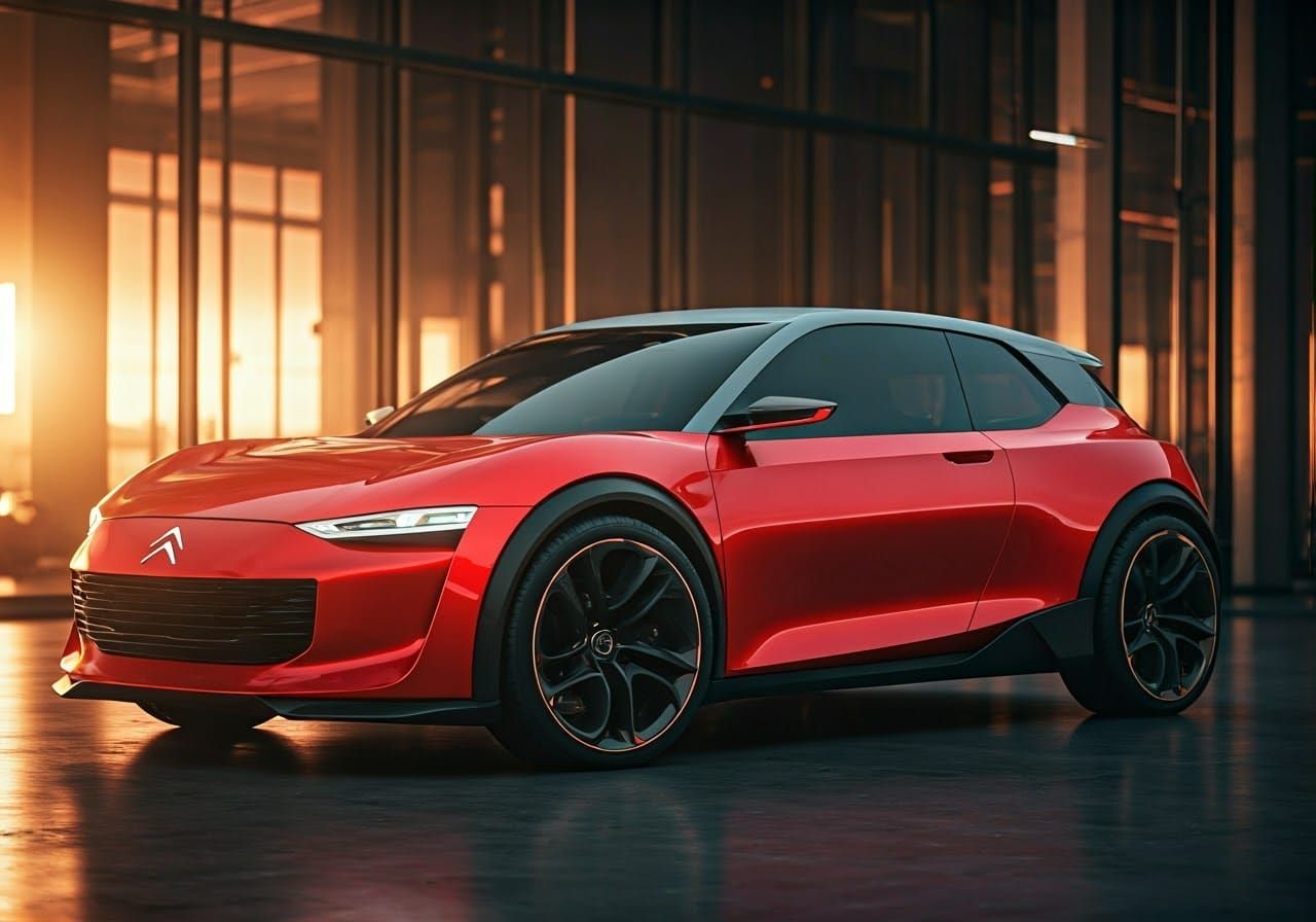 Futuristic Citroën AX in Cutting-Edge Showroom