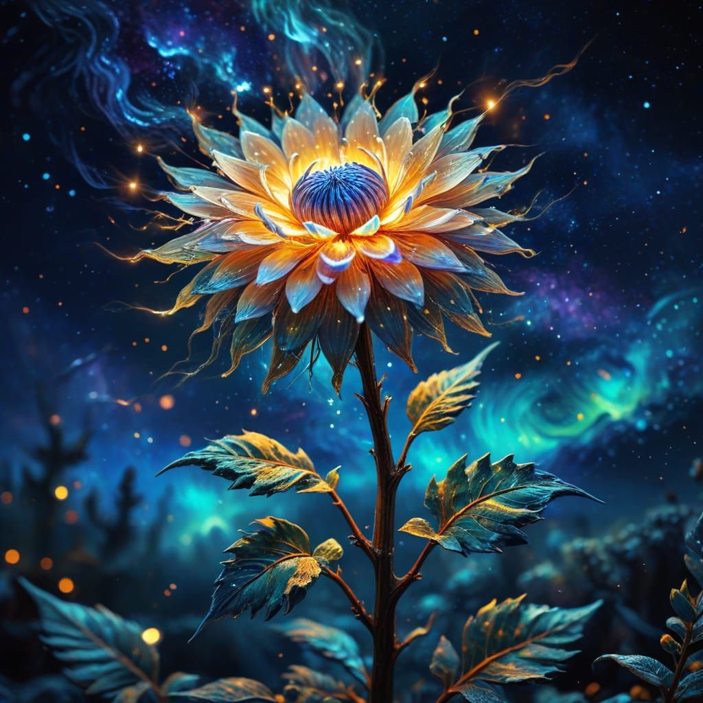 Ethereal Flower of Olympus in Vibrant, Hyper-Realistic Digit...
