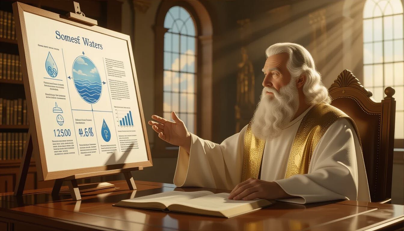 The Christian God designing the water