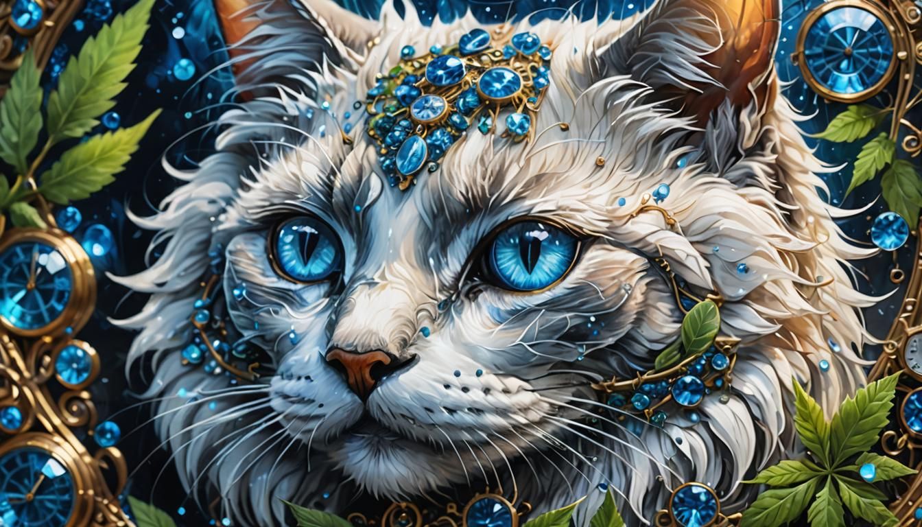 Glass Equation of Time with Cat and Gems