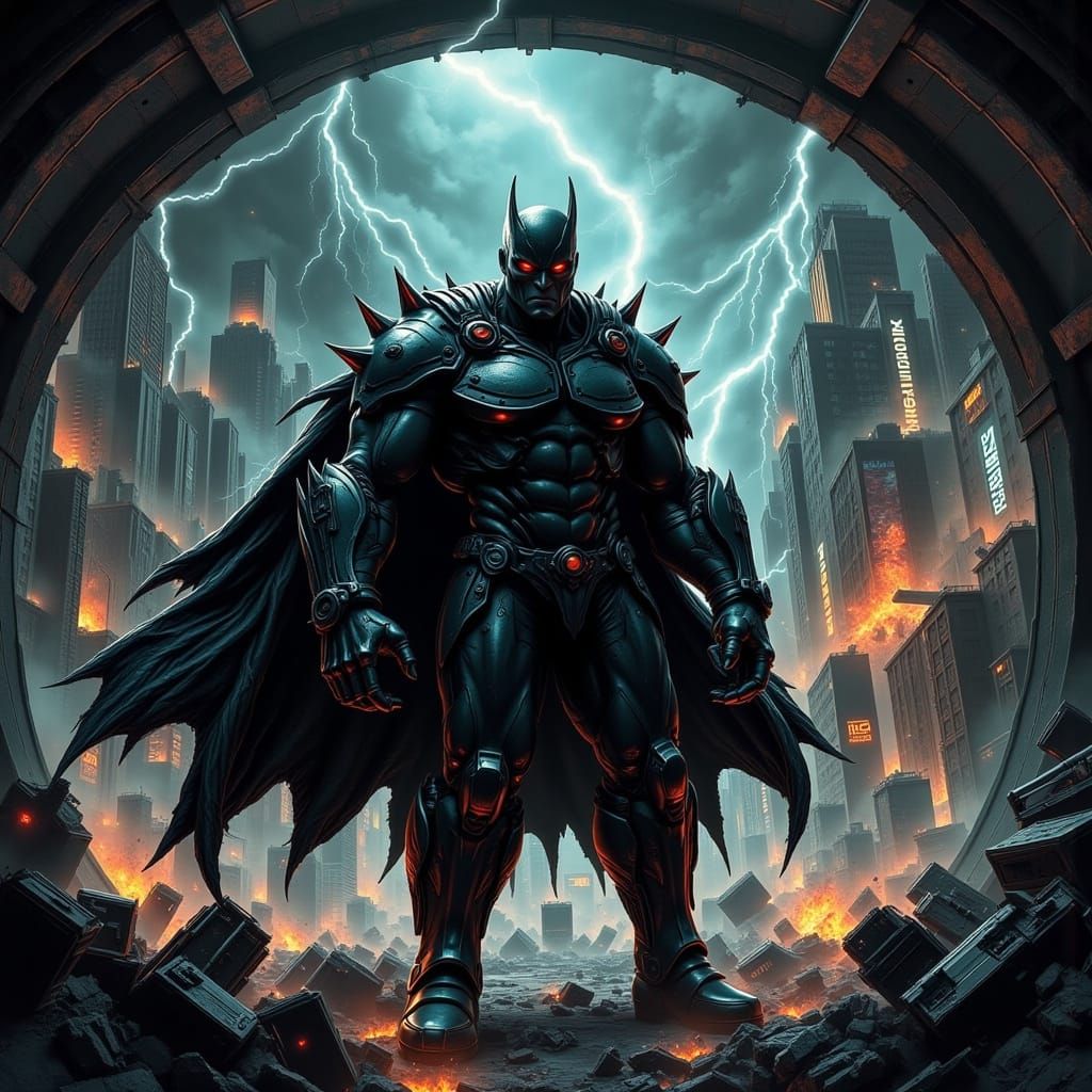 imagine 'Captain Chaos', a villain with the power to create minor inconveniences, causing chaos in a bustling city, with...