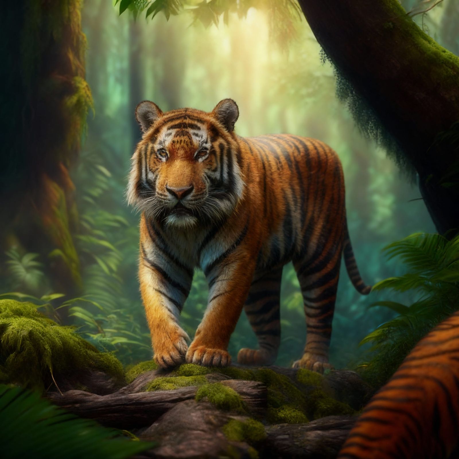 A tiger in a jungle