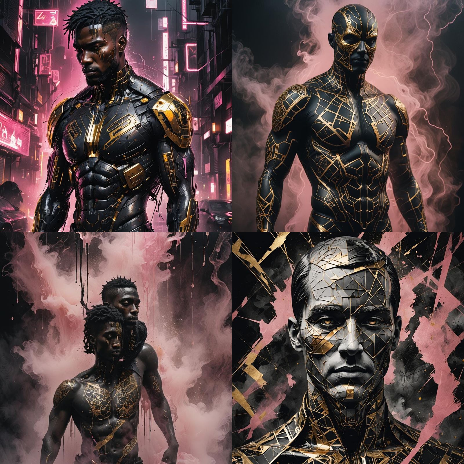 Geometric Porcelain Figure in Dark Moody Atmosphere