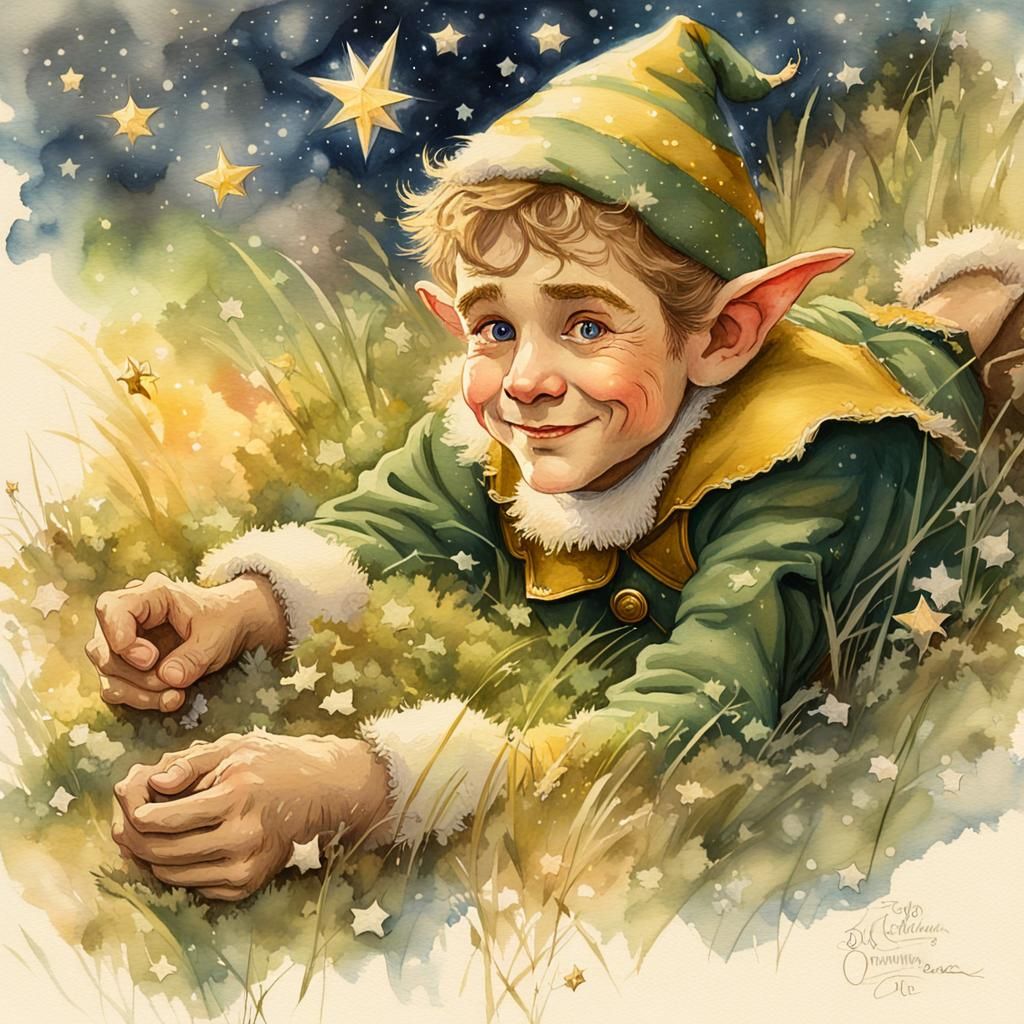 Whimsical Elf in Golden Twilight