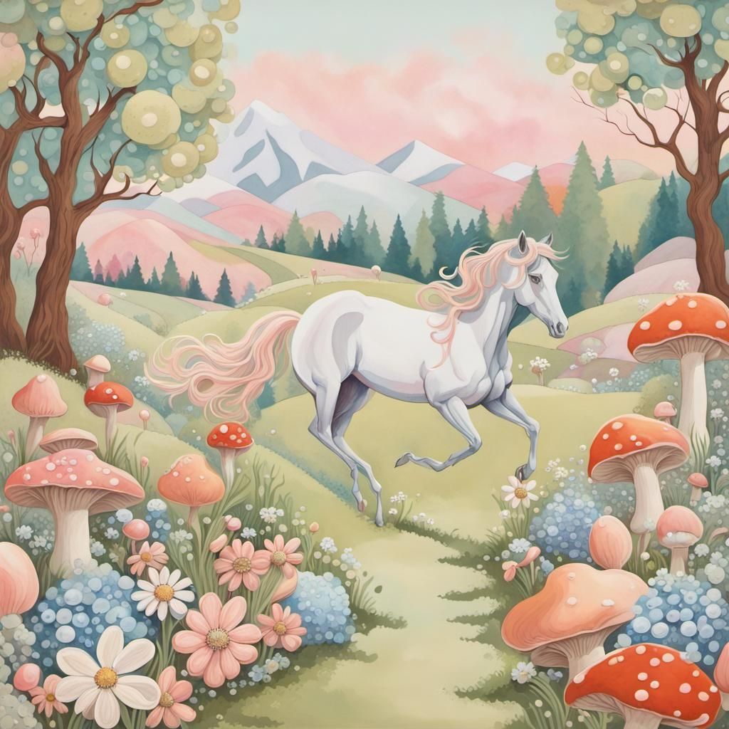 Pastel Horses in Candyland Wonderland