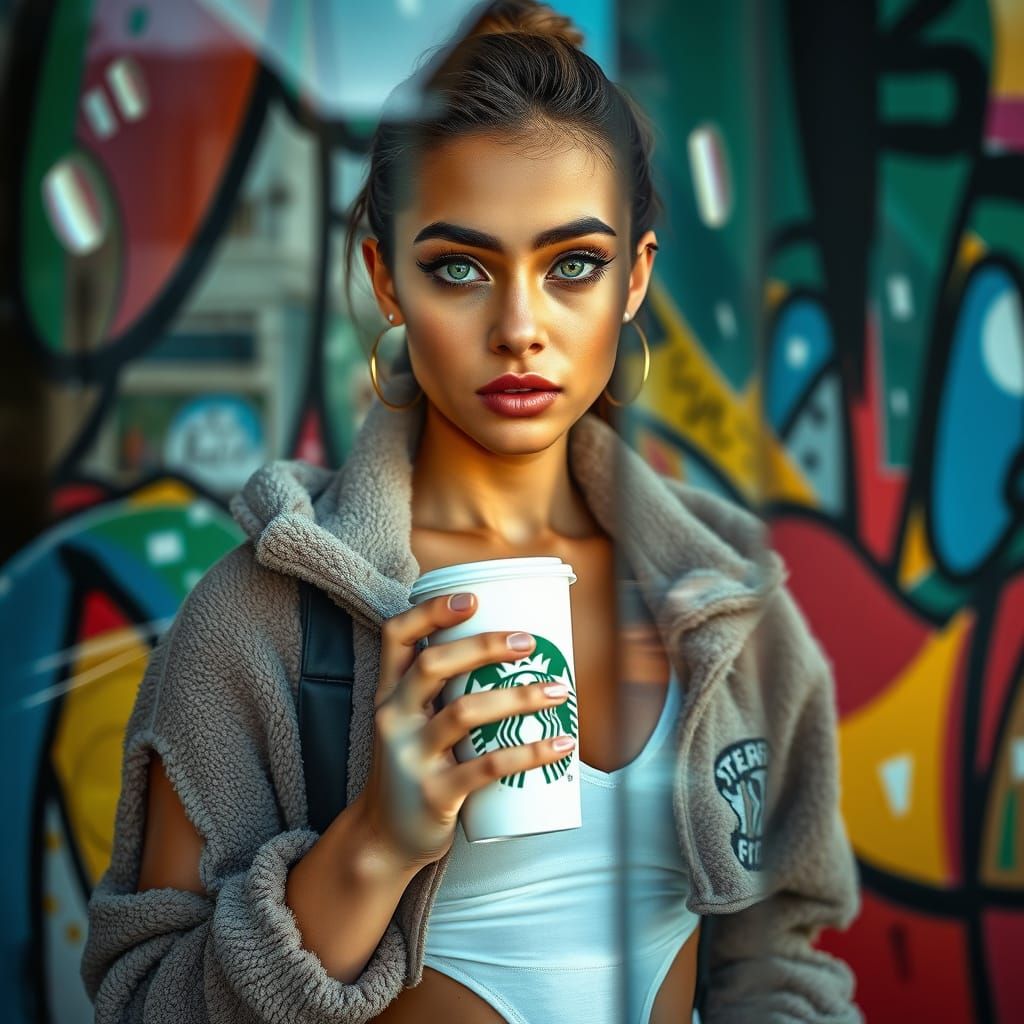 Ukrainian-Nuba Street Artist Portrait in Fragmented Style