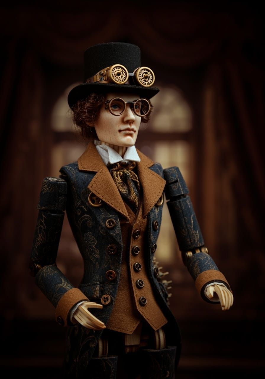 Figurative Wooden Steam-Driven Automata