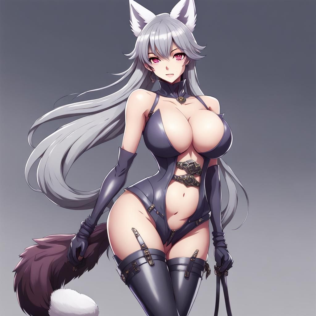 Anime Kitsune Goddess in High Heels