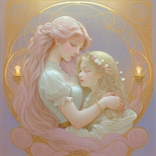 Romantic Love Symbols in Dreamy Pastel Hues