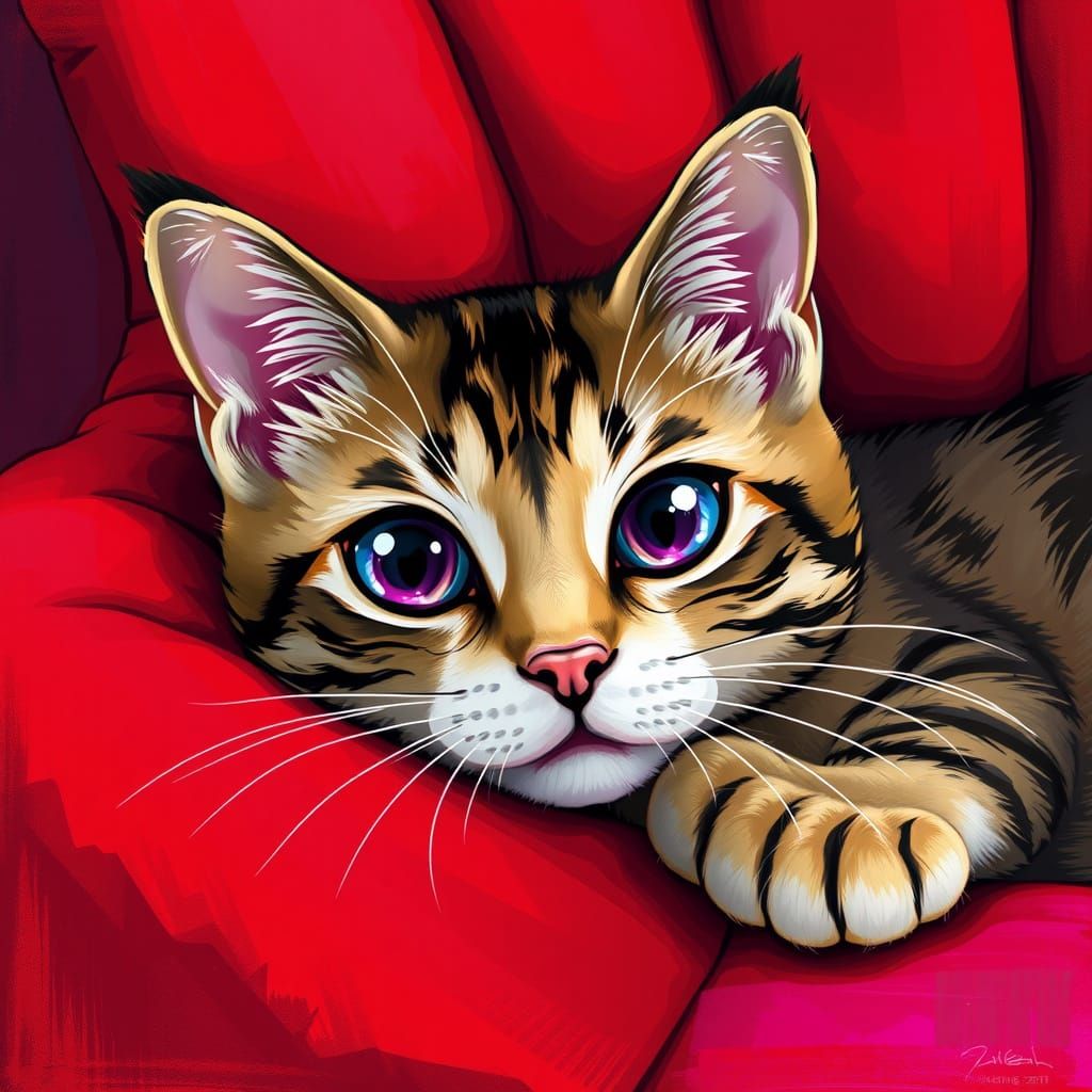 Feline Whimsy in Vibrant Colors