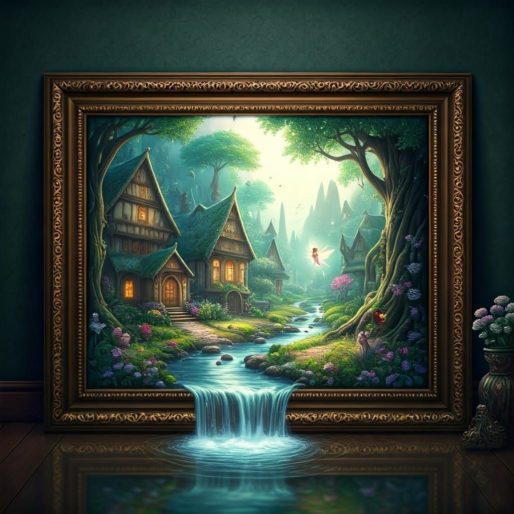 Enchanted Fairies Emerge from Fantasy Painting