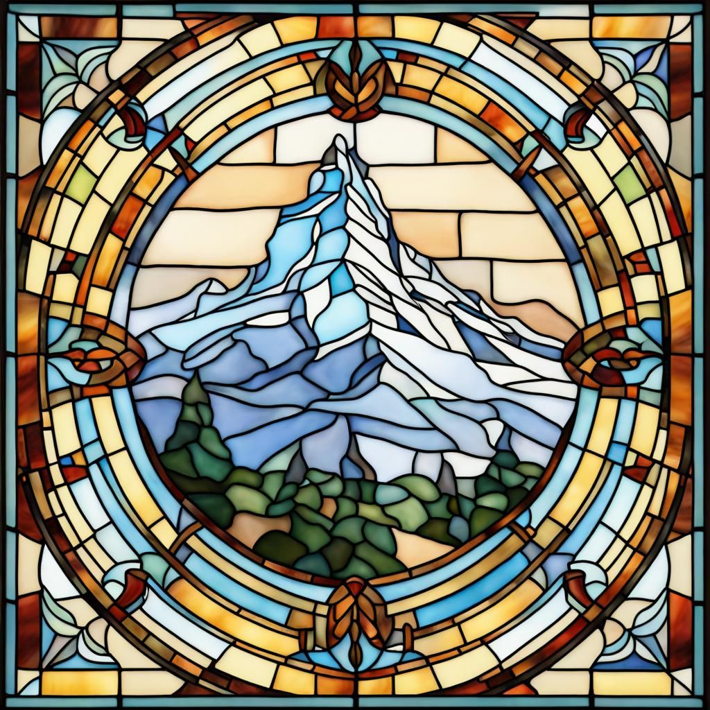 Matterhorn in Tiffany Stained Glass Style