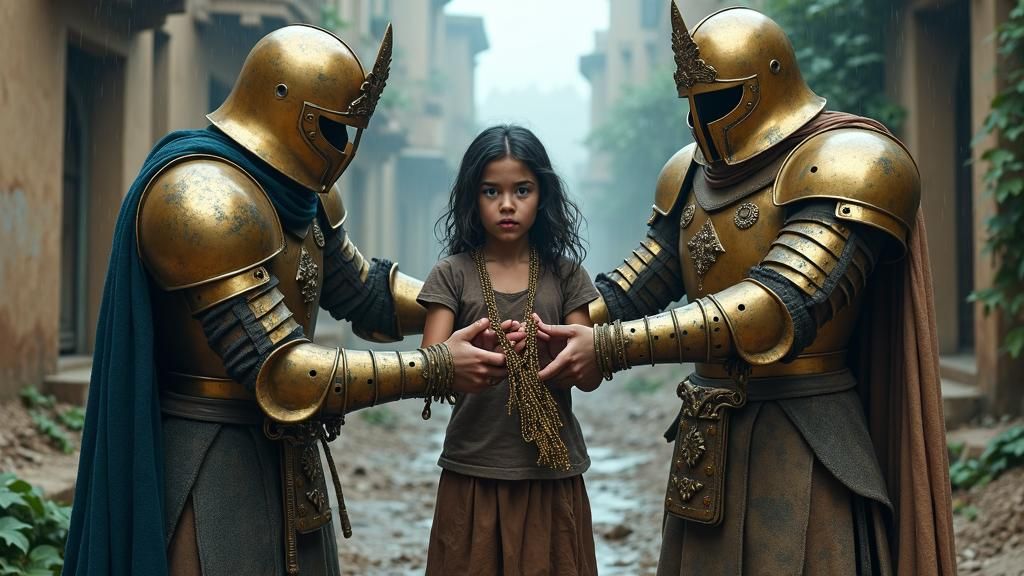 Ancient Street Scene: Child Robbed of Necklace