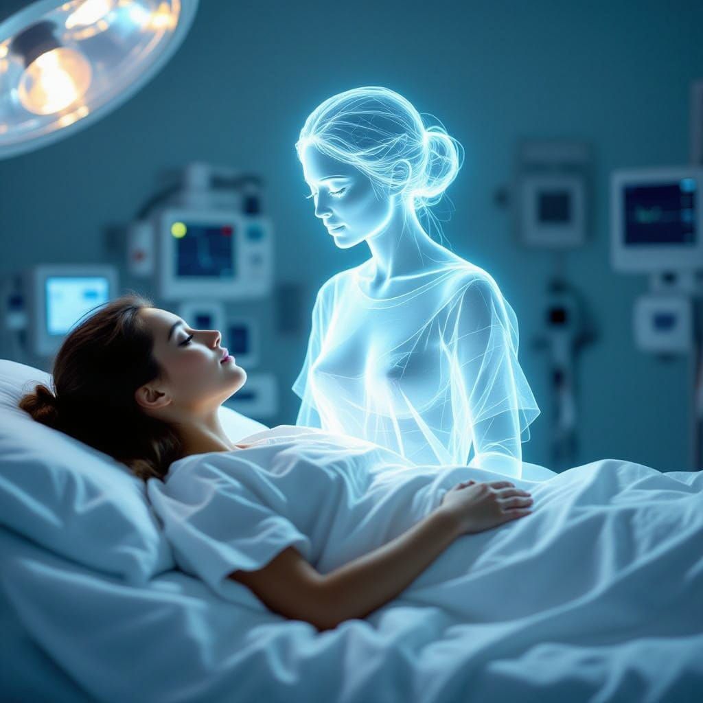 Ethereal Figure Emerges in Dreamy Art Nouveau Style