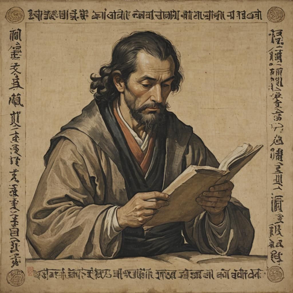 Man Reading a Scroll