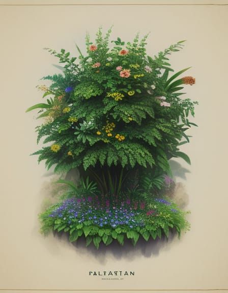 Botanical Landscape in Matte Painting Style