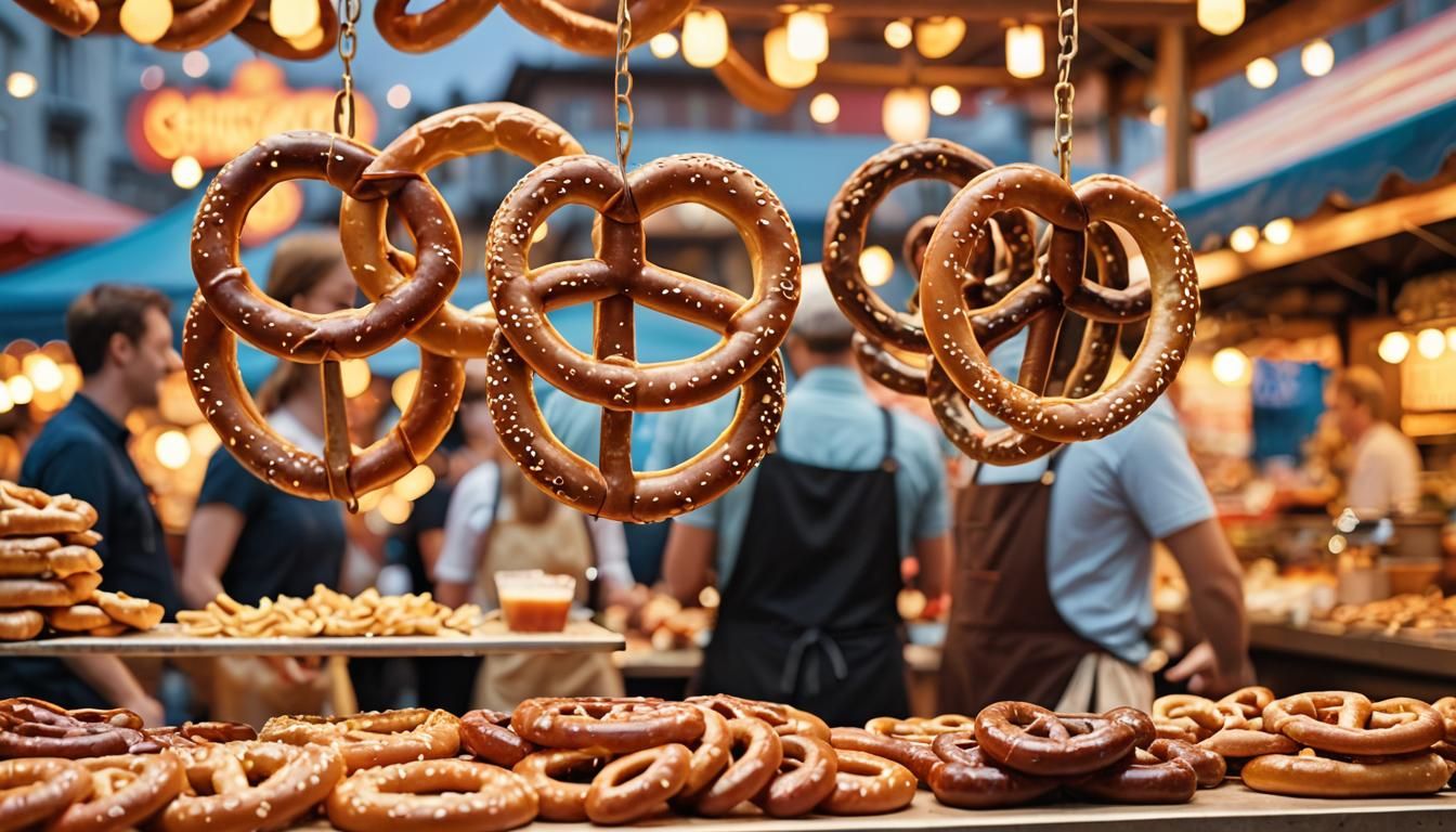 Whimsical Food Stall with Floating Sausages
