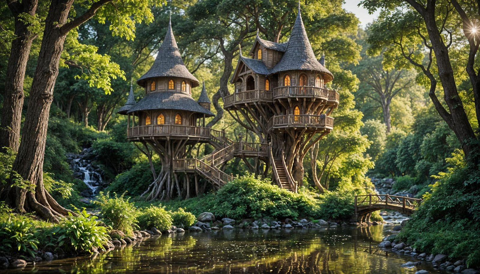 Enchanted Elven Treehouse in Whispering Woods