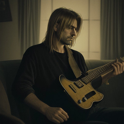 Kurt Cobain in Moody Velvet Couch Scene