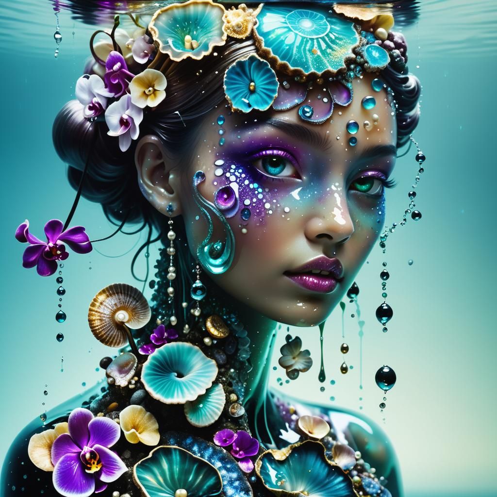 Bioluminescent Water Elementals in Surreal Liquid Environmen...