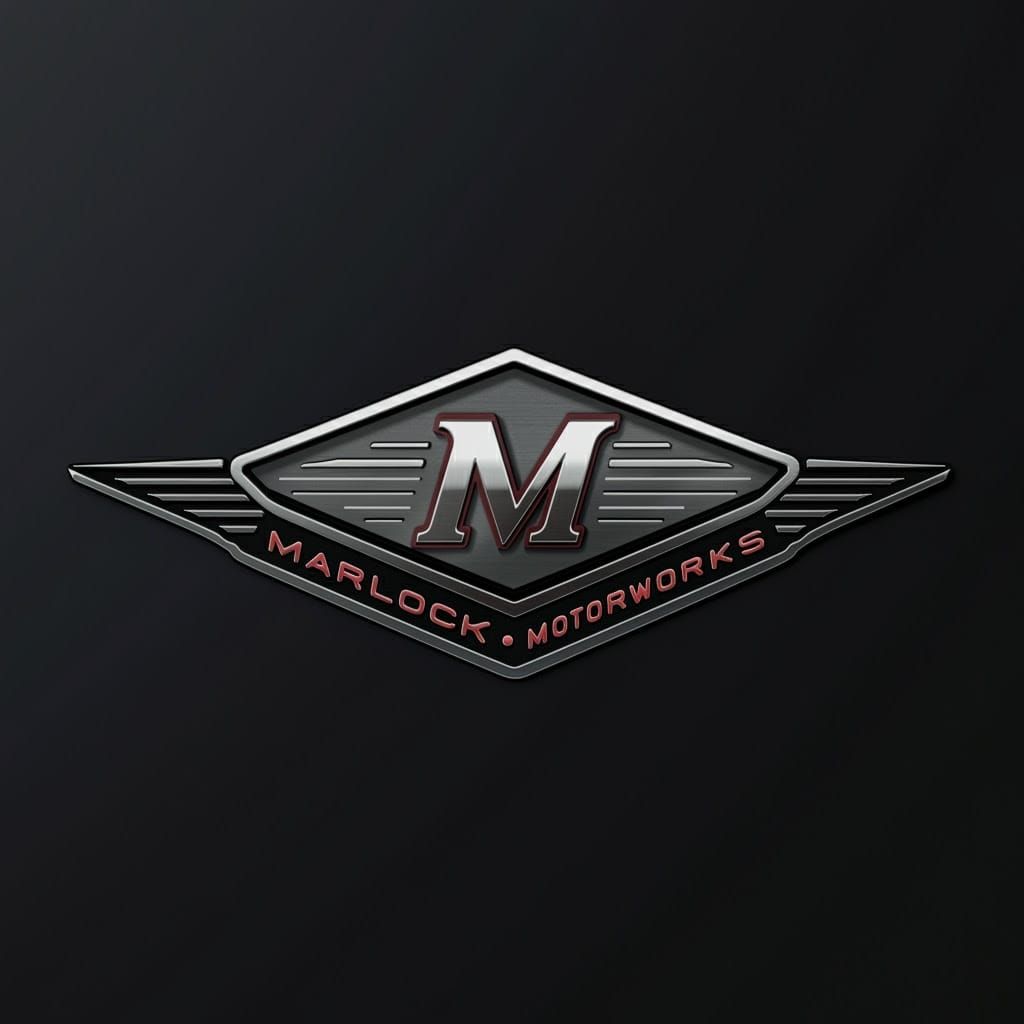 Marlock Motorworks Sleek Industrial Logo in Gunmetal