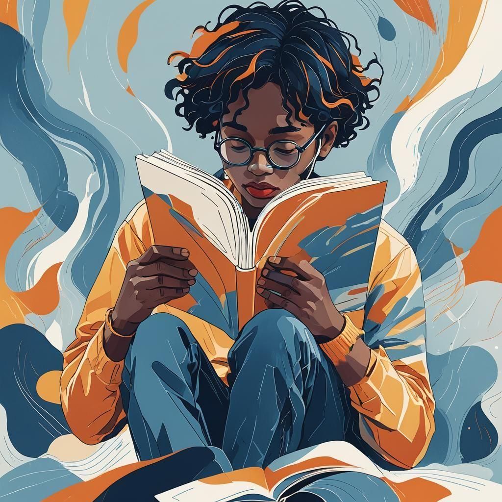 Clipart Image of Person Reading Book