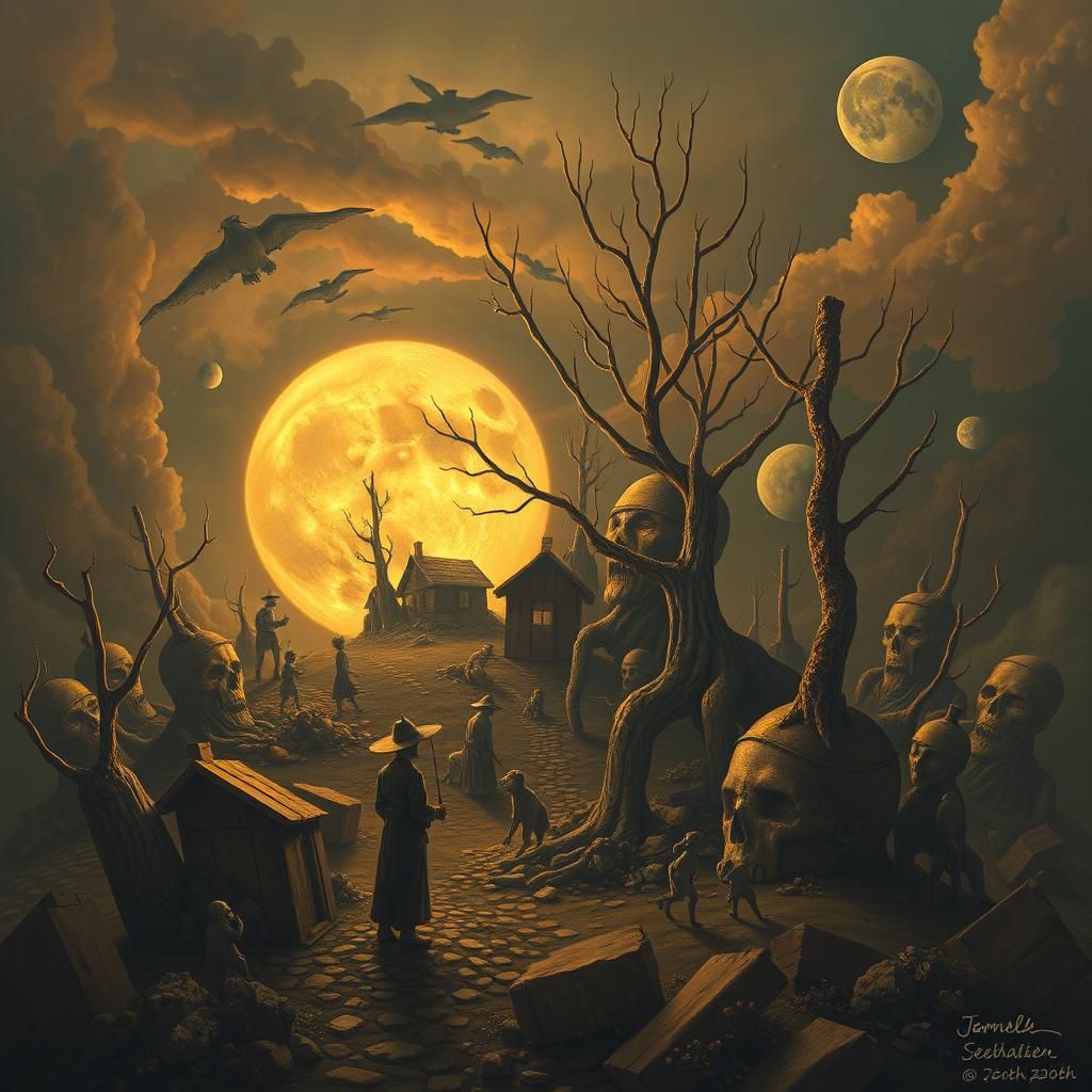 Massurrealist Composition in Abstract Style