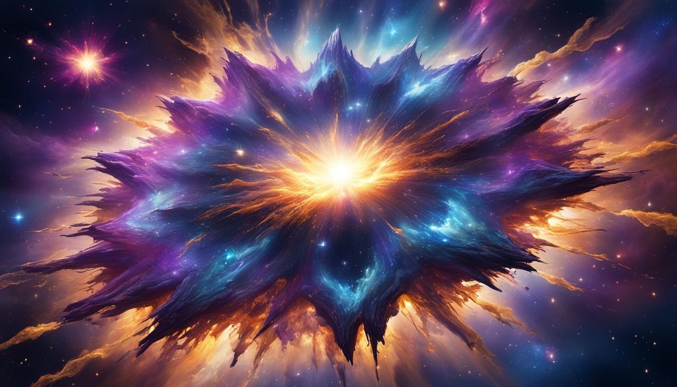 Cosmic Concept Art: Star Particle Birth of Galaxy