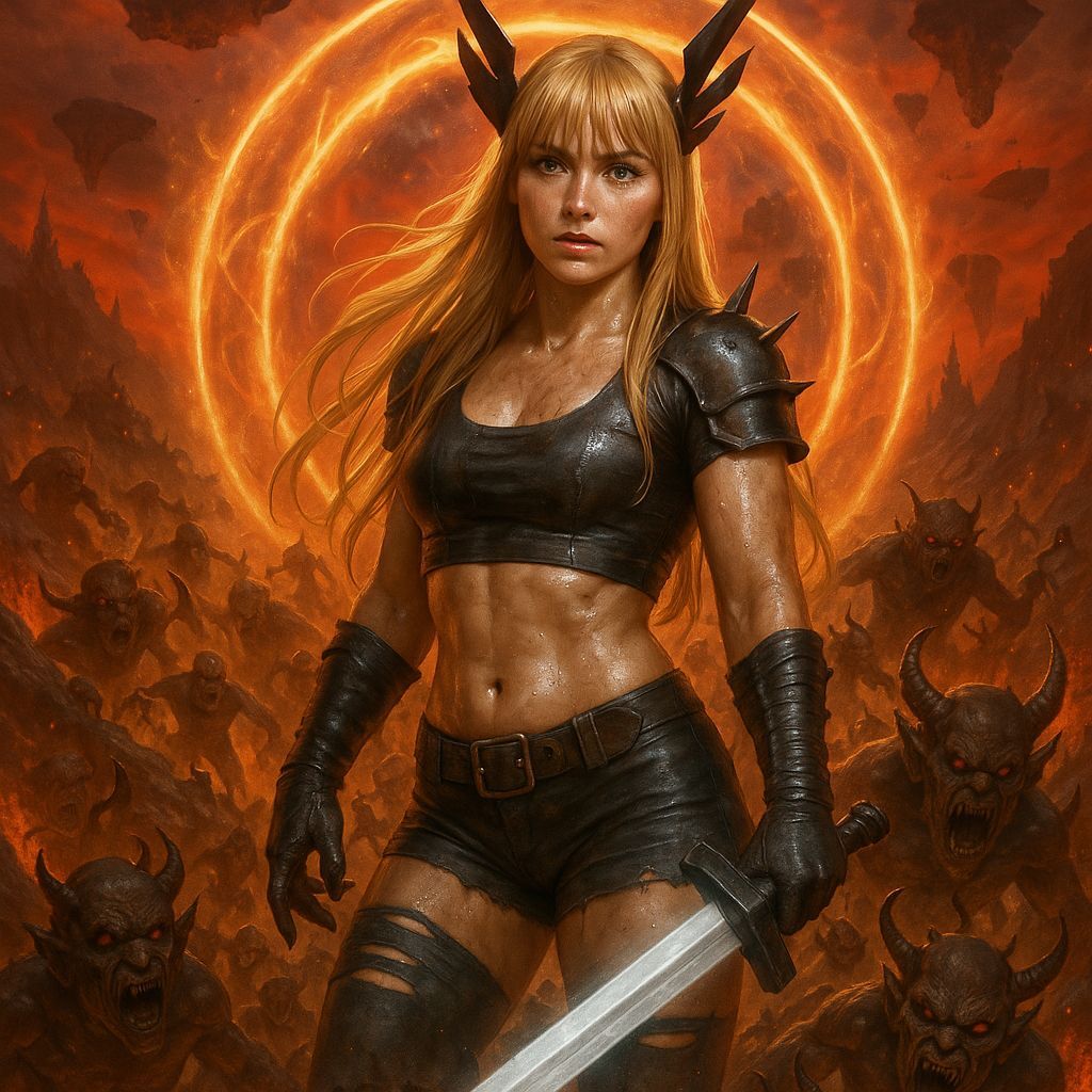 Magik Leads Demon Army Against Fiery Landscape