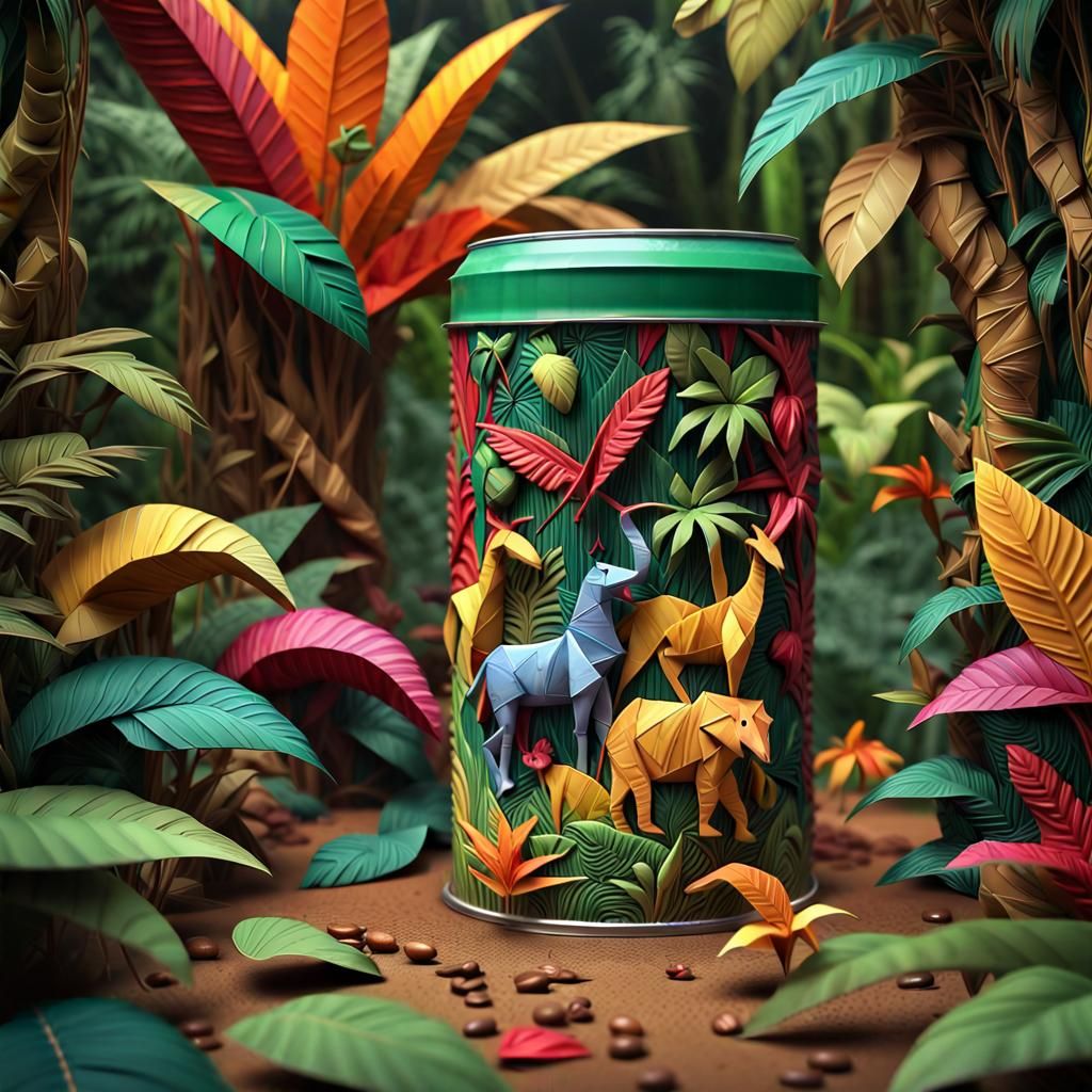 Surreal Jungle World Emerges from Coffee Can