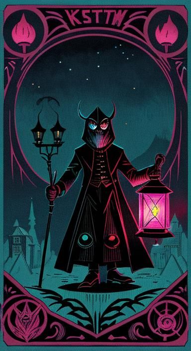 Isometric Mothman Cryptid Tarot Illustration