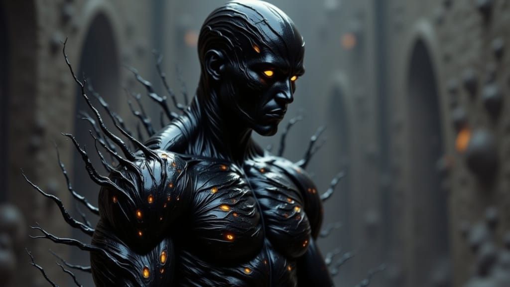 Living Darkness Embodied in Muscular Form