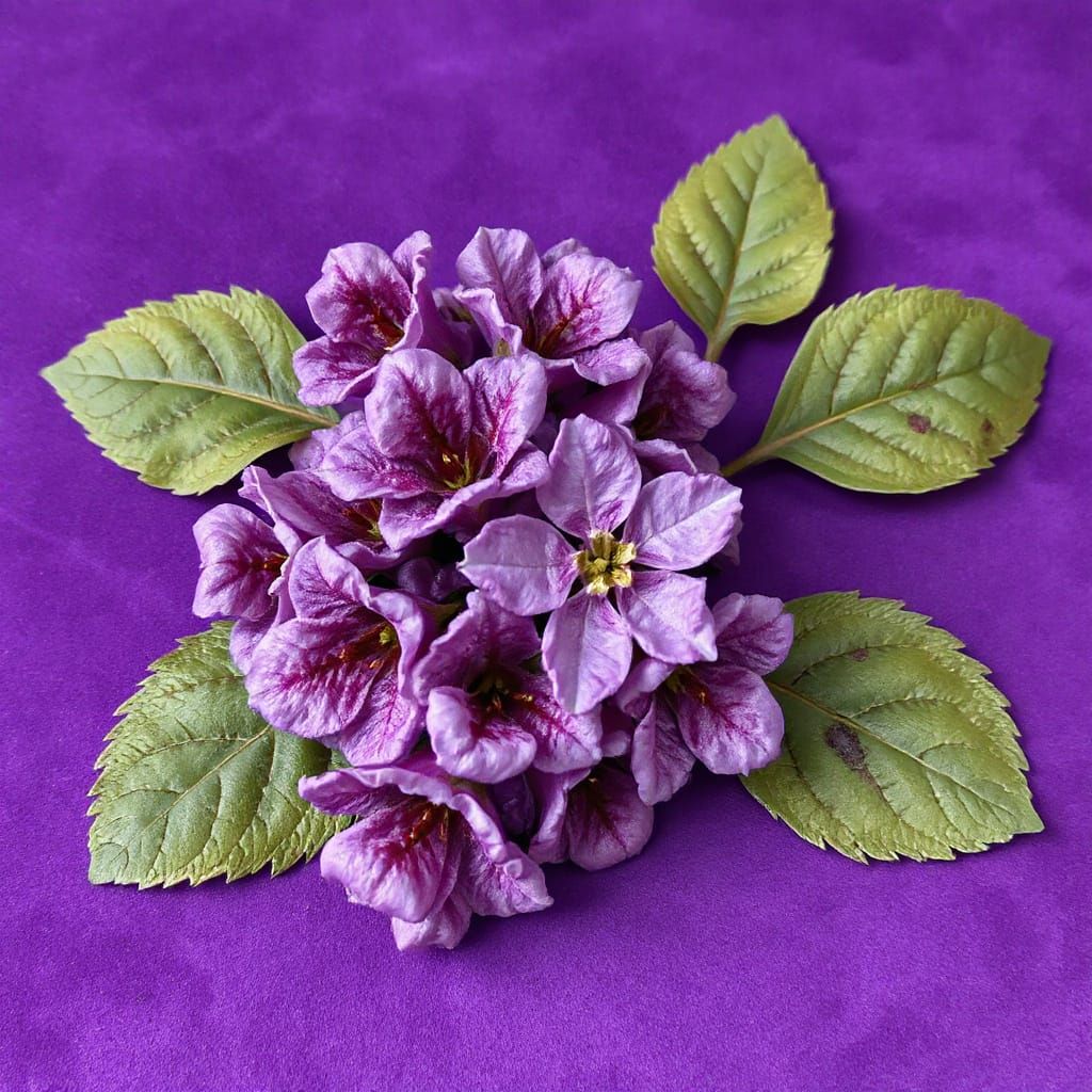 Abstract Floral Gemstone in Lilac and Velvet